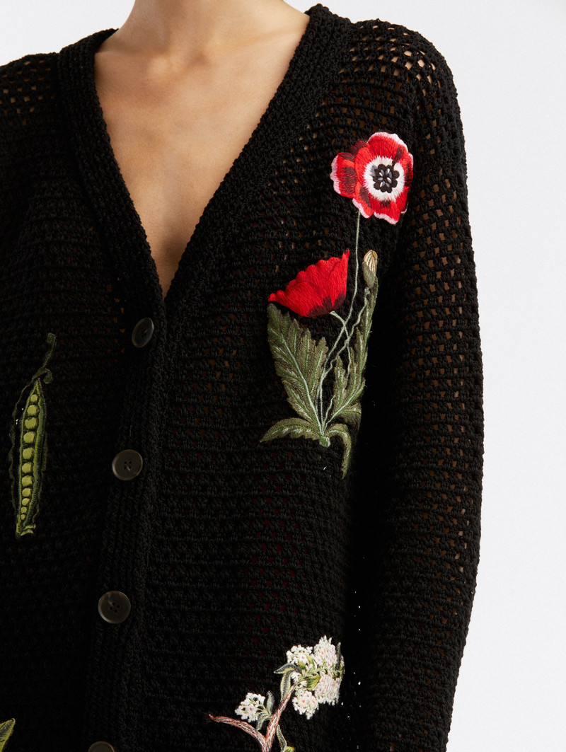 FLORAL EMBROIDERED CROCHET CARDIGAN 4