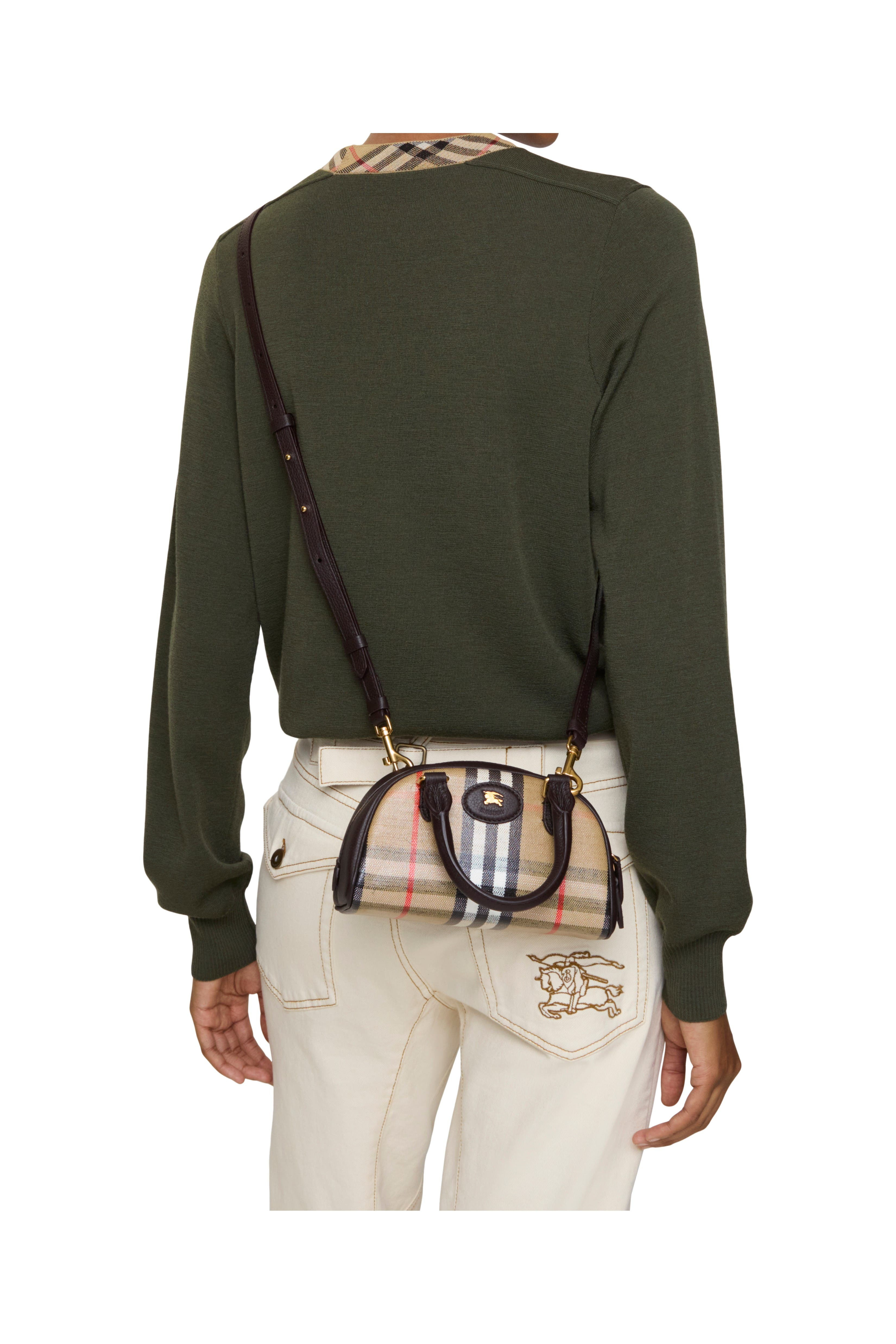 burberry Mini Highlands Bowling Bag in Sand Beige at Nordstrom - 3