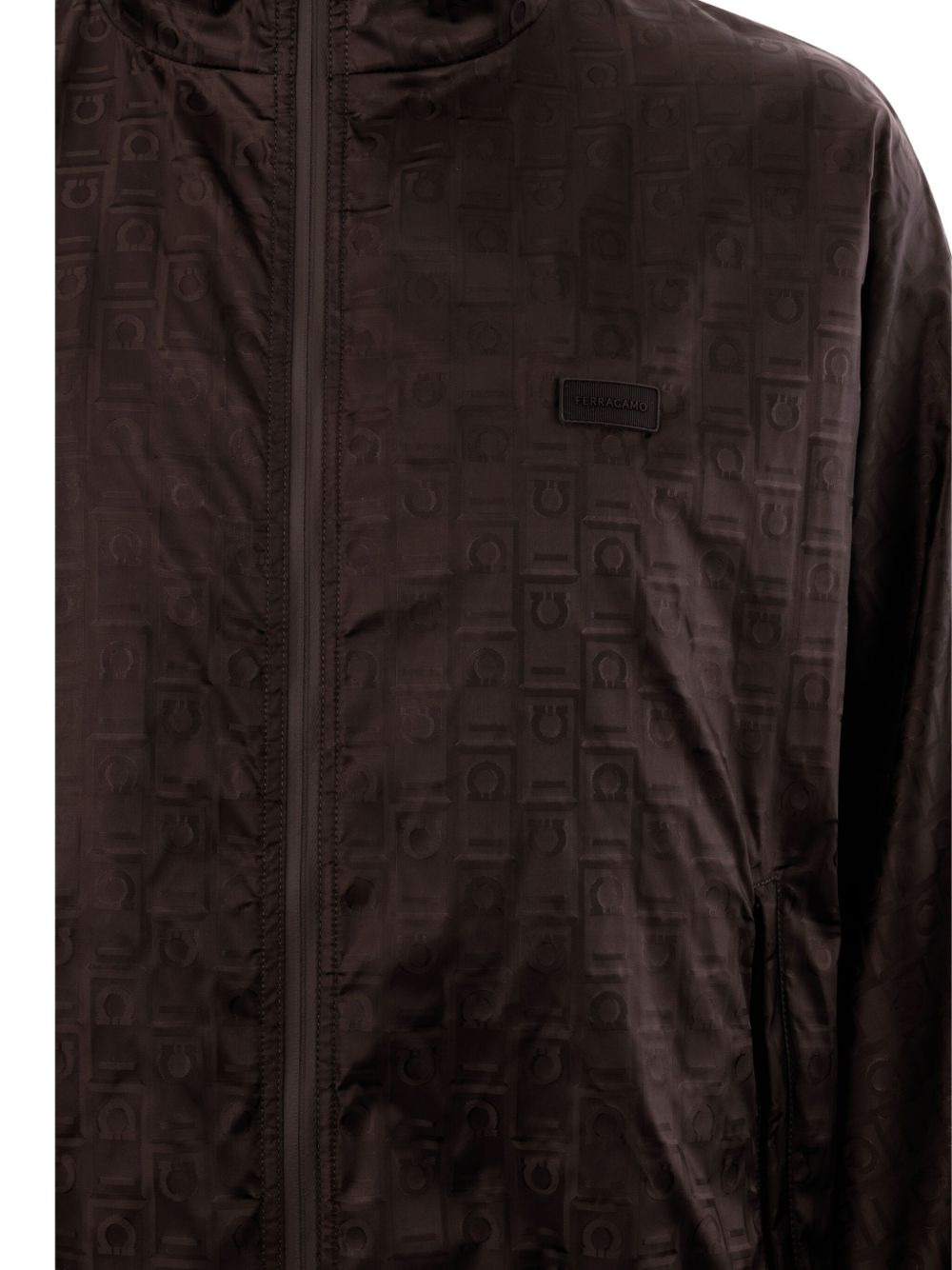 logo-pattern elastic-cuff jacket - 5