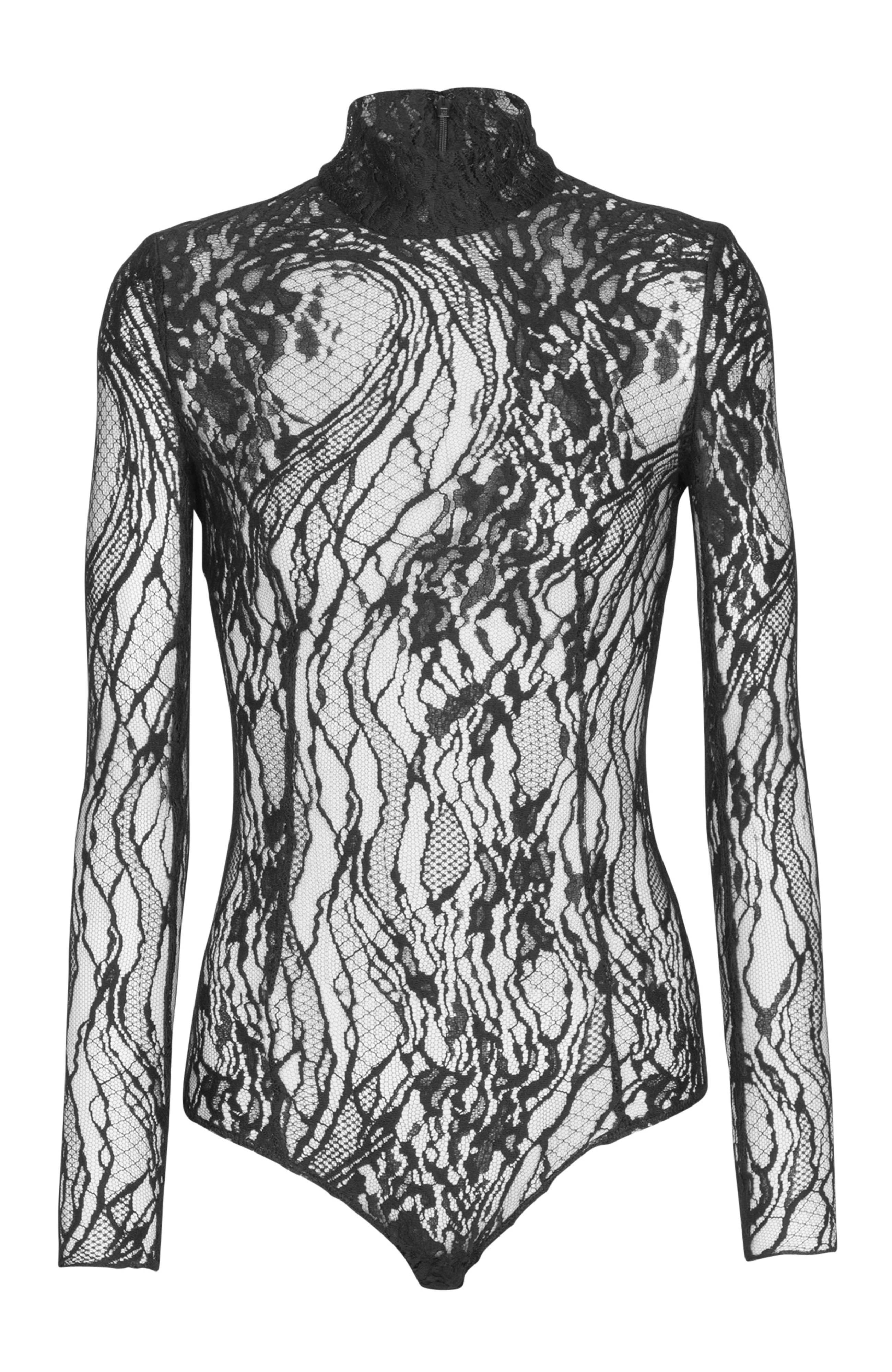 Balmain Long-sleeved lace body in Black at Nordstrom - 5