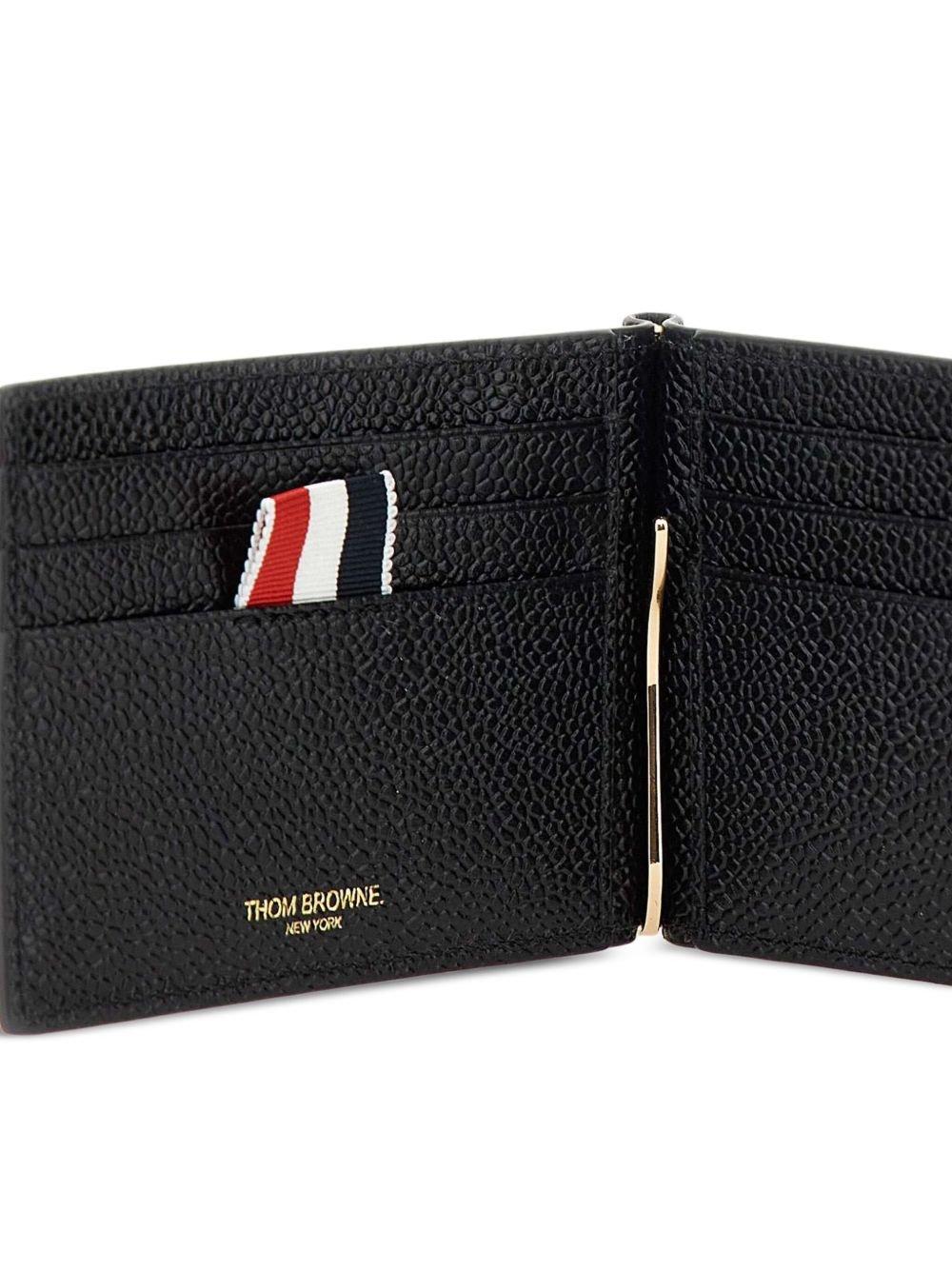 Money Clip Wallet In Black Pebble Grain - 4
