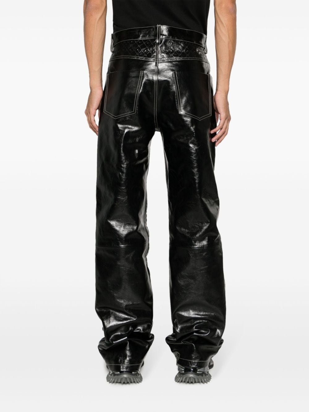 Moonogram leather trousers - 5