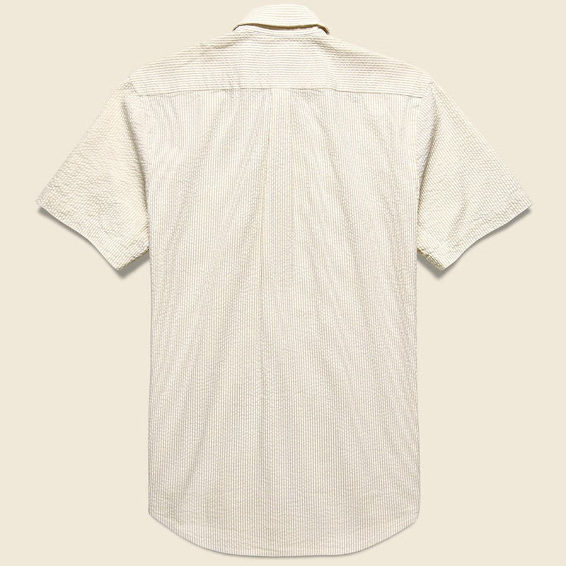Portuguese Flannel Striped Atlantico Seersucker Shirt - Sand outlook