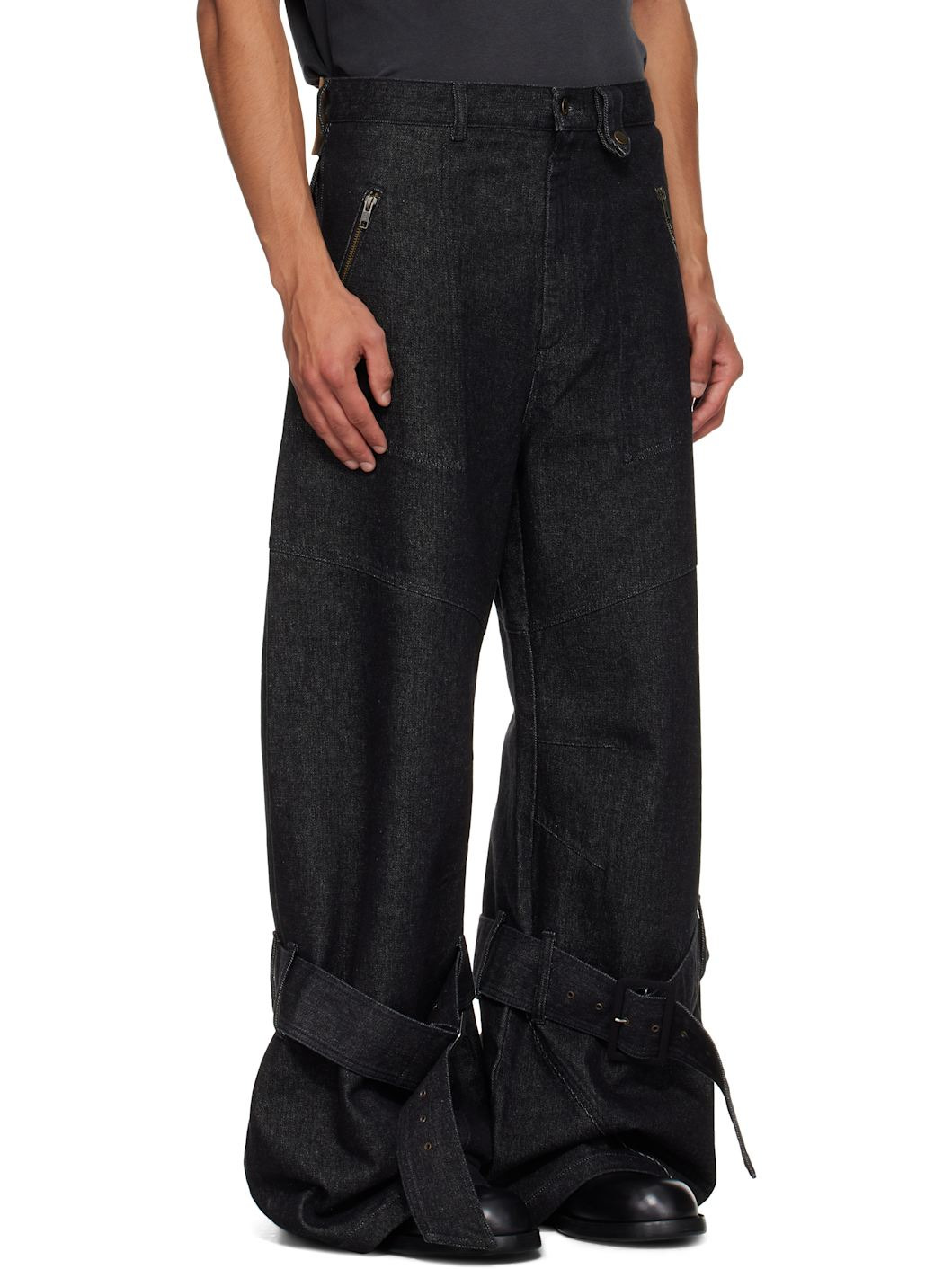 Black Cargo Jeans - 2