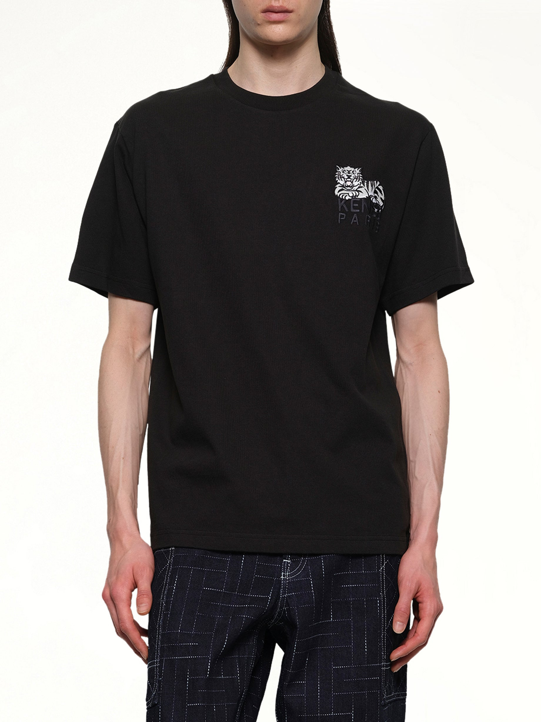 Gots Kenzo Happy Tiger Embroidered Classic T-Shirt in Black - 6