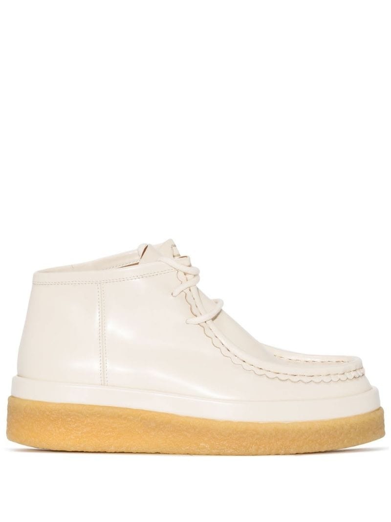 scallop-trim leather ankle boots - 2