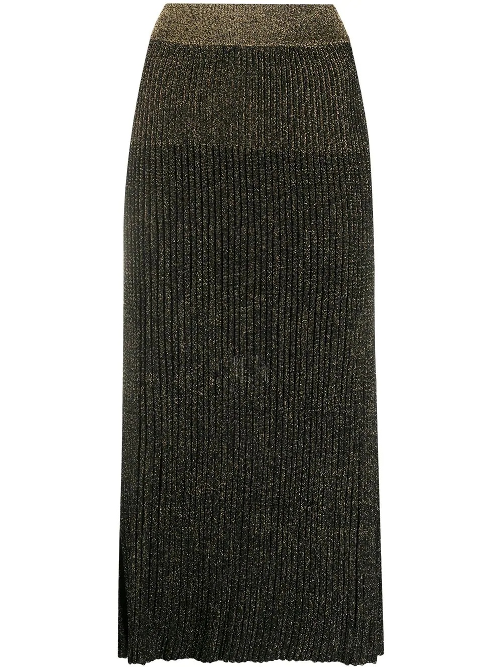 glitter ribbed midi skirt - 1