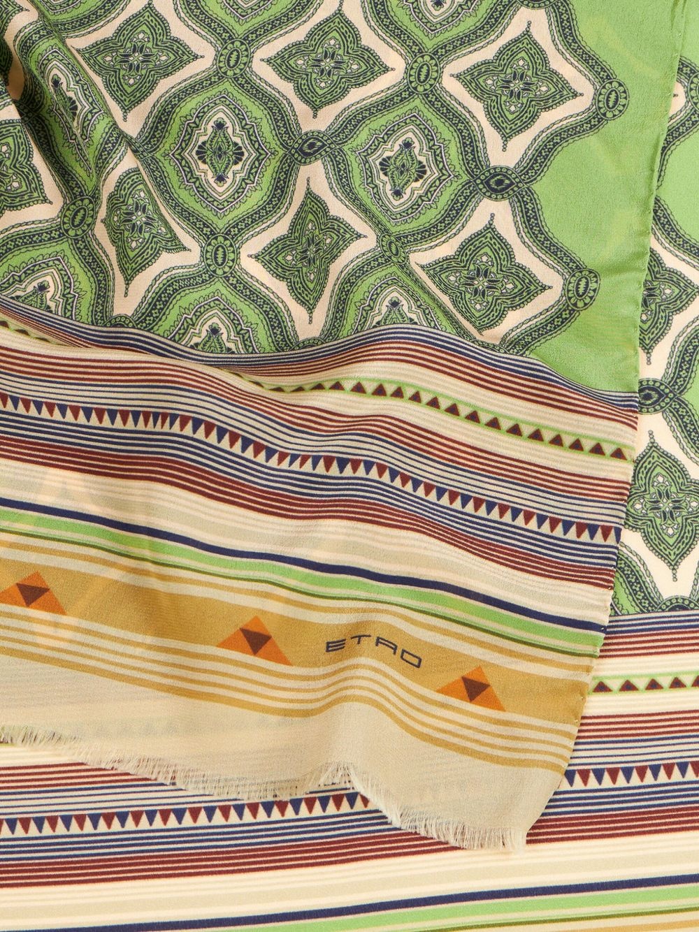 geometric-print silk scarf - 2