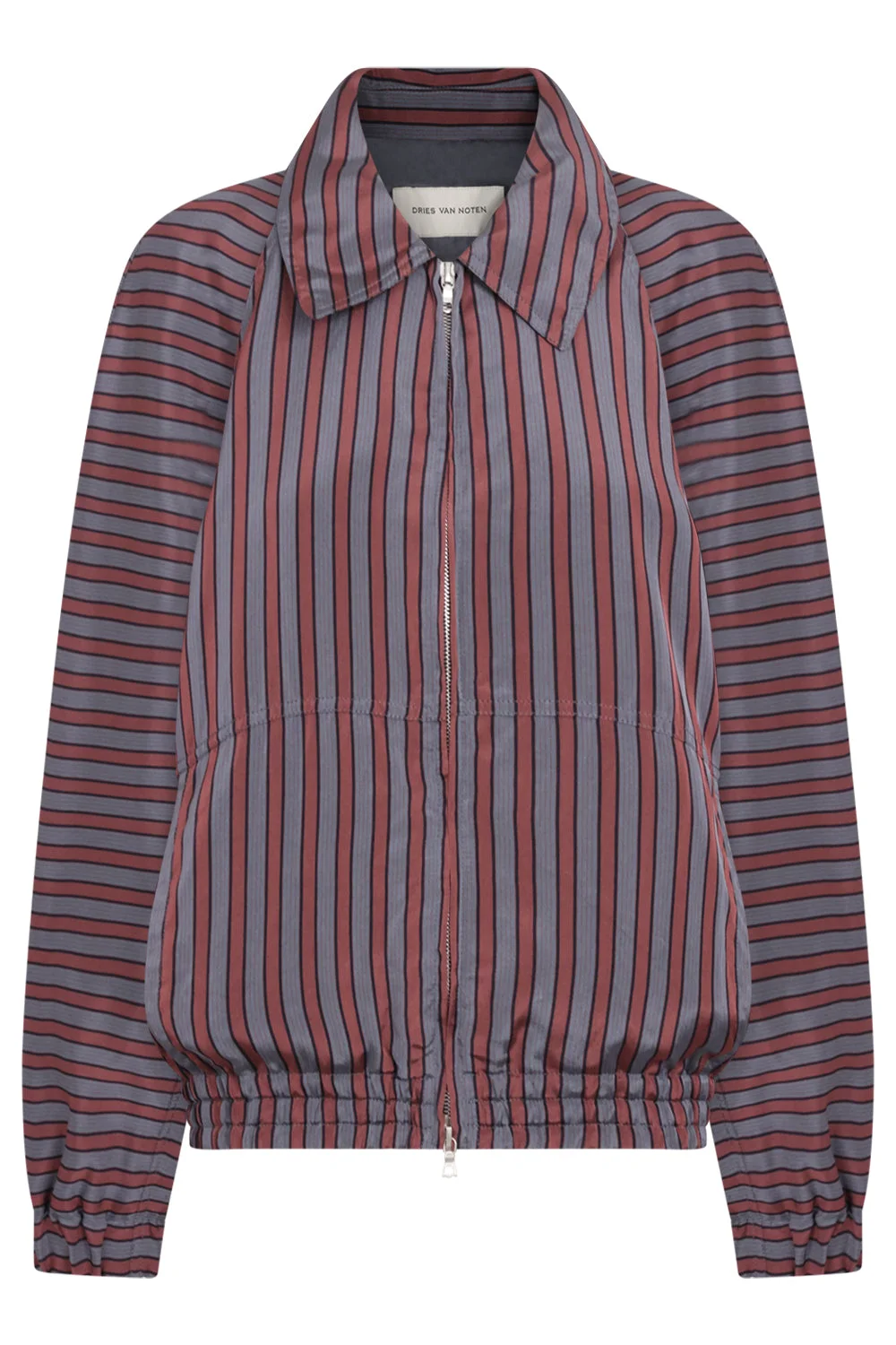 VINNIA STRIPE JACKET | BURGUNDY/GREY - 1