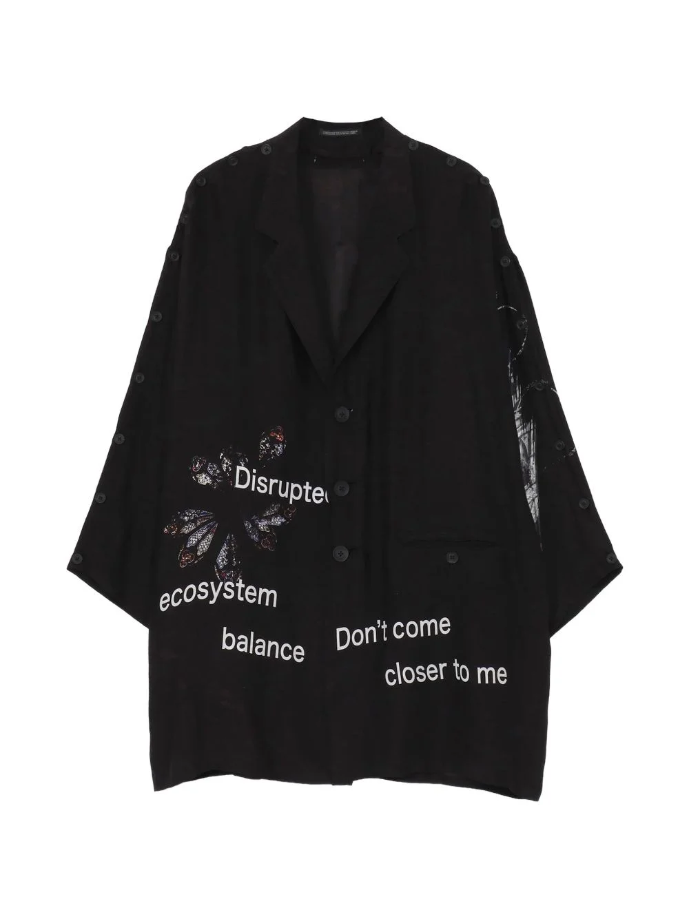 buttoned patterned silk jacket - 1