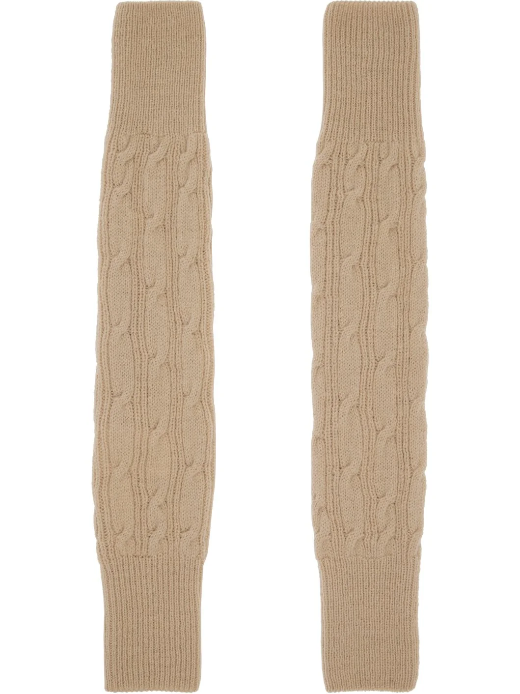 Beige Wool Arm Warmers - 1