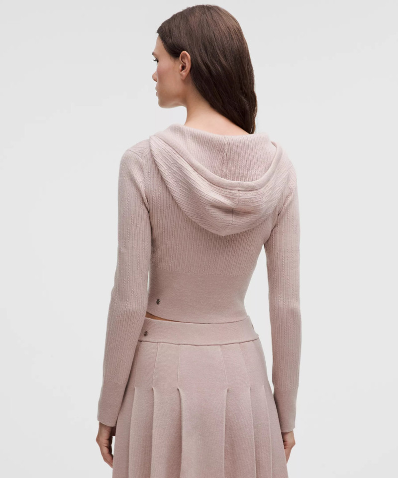 Micro Cable Merino Wool Hooded Cardigan 3