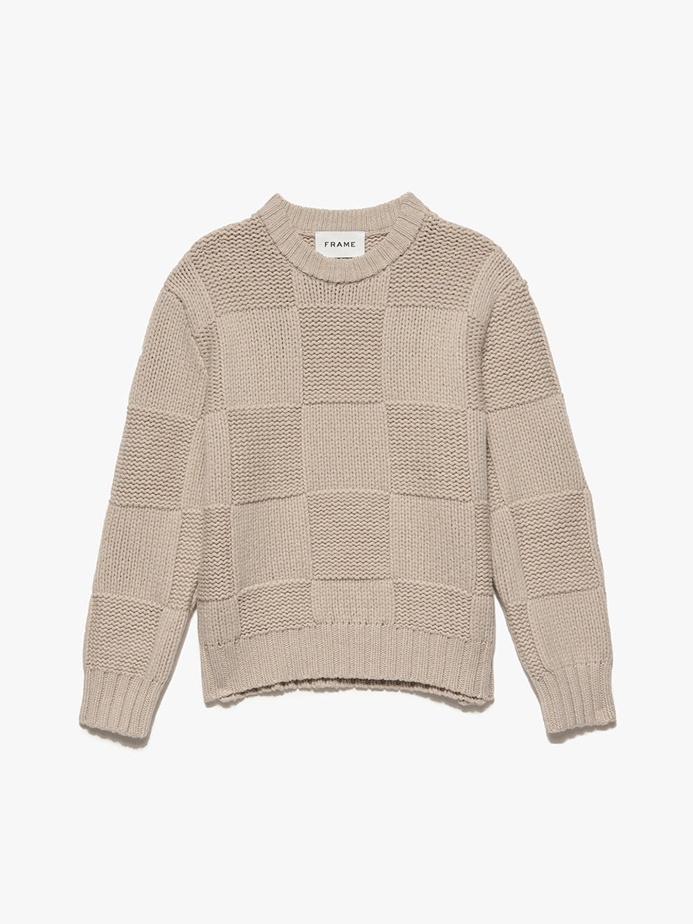 Grid Sweater in Oatmeal - 1