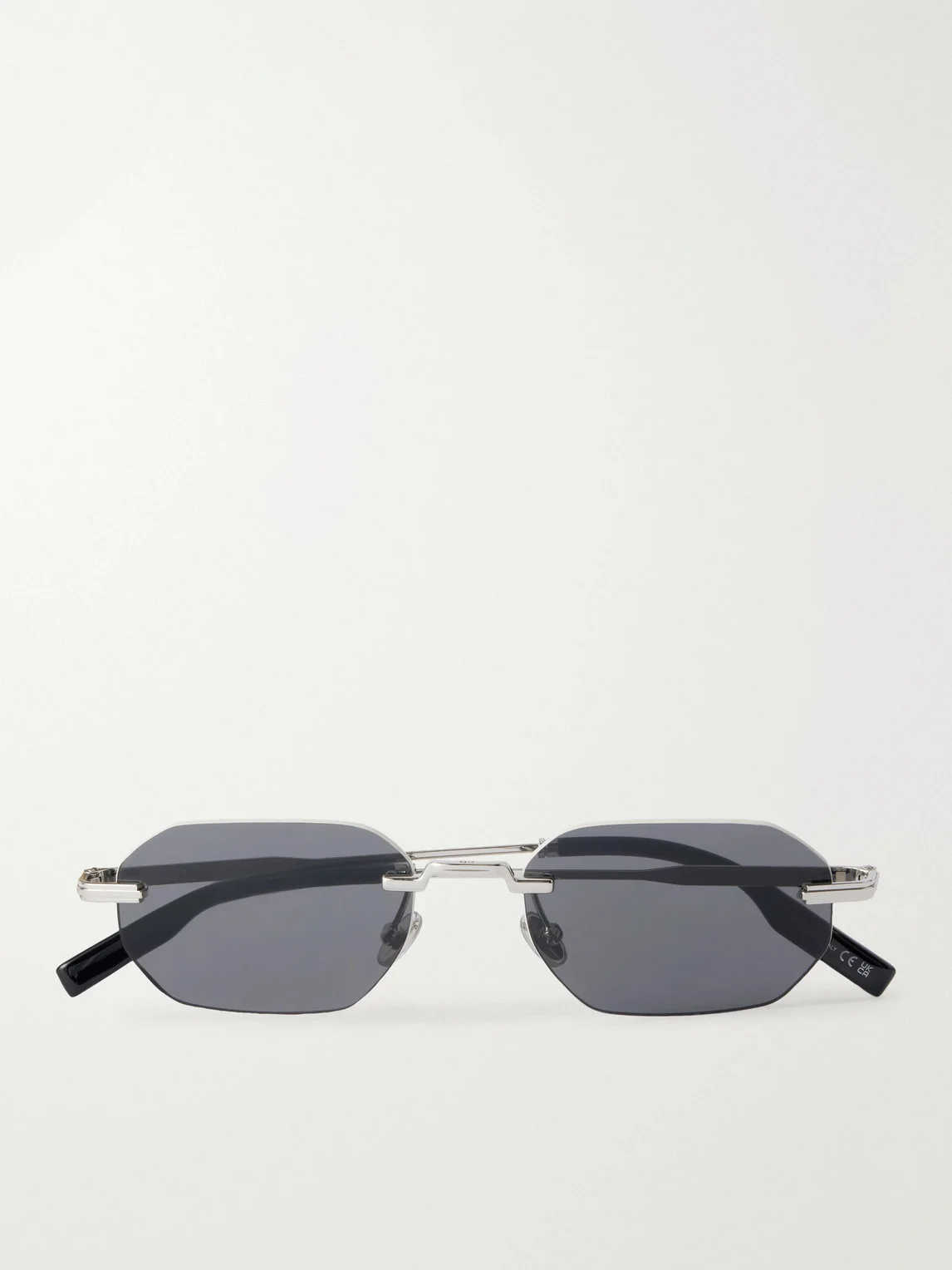 DiorBlackSuit S19U Square-Frame Silver-Tone Sunglasses - 1