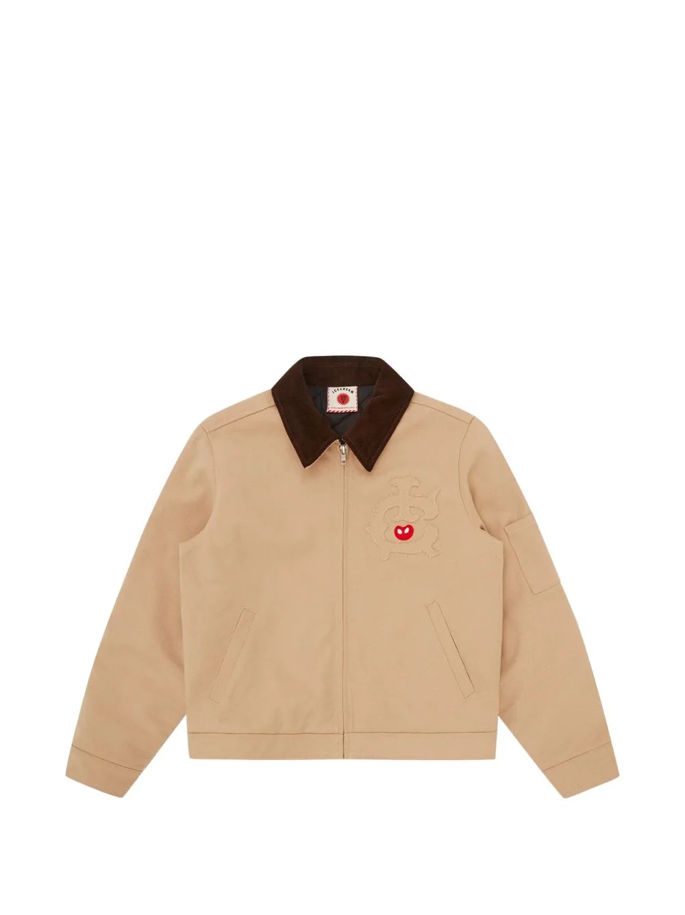 APPLIQUED CORDUROY-COLLAR JACKET - 1