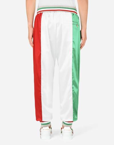 Dolce & Gabbana Satin jogging pants with DG patch outlook