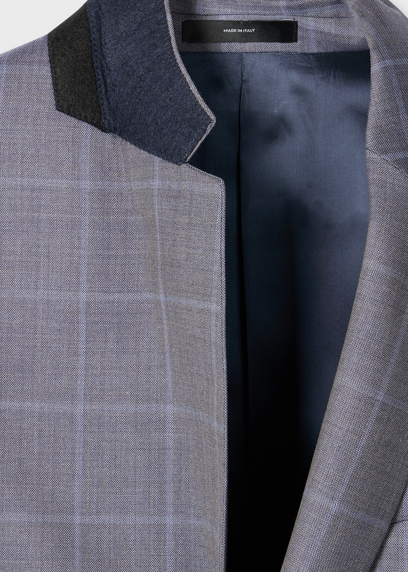 Paul Smith The Soho - Tailored-Fit Grey Windowpane Check Wool Suit outlook