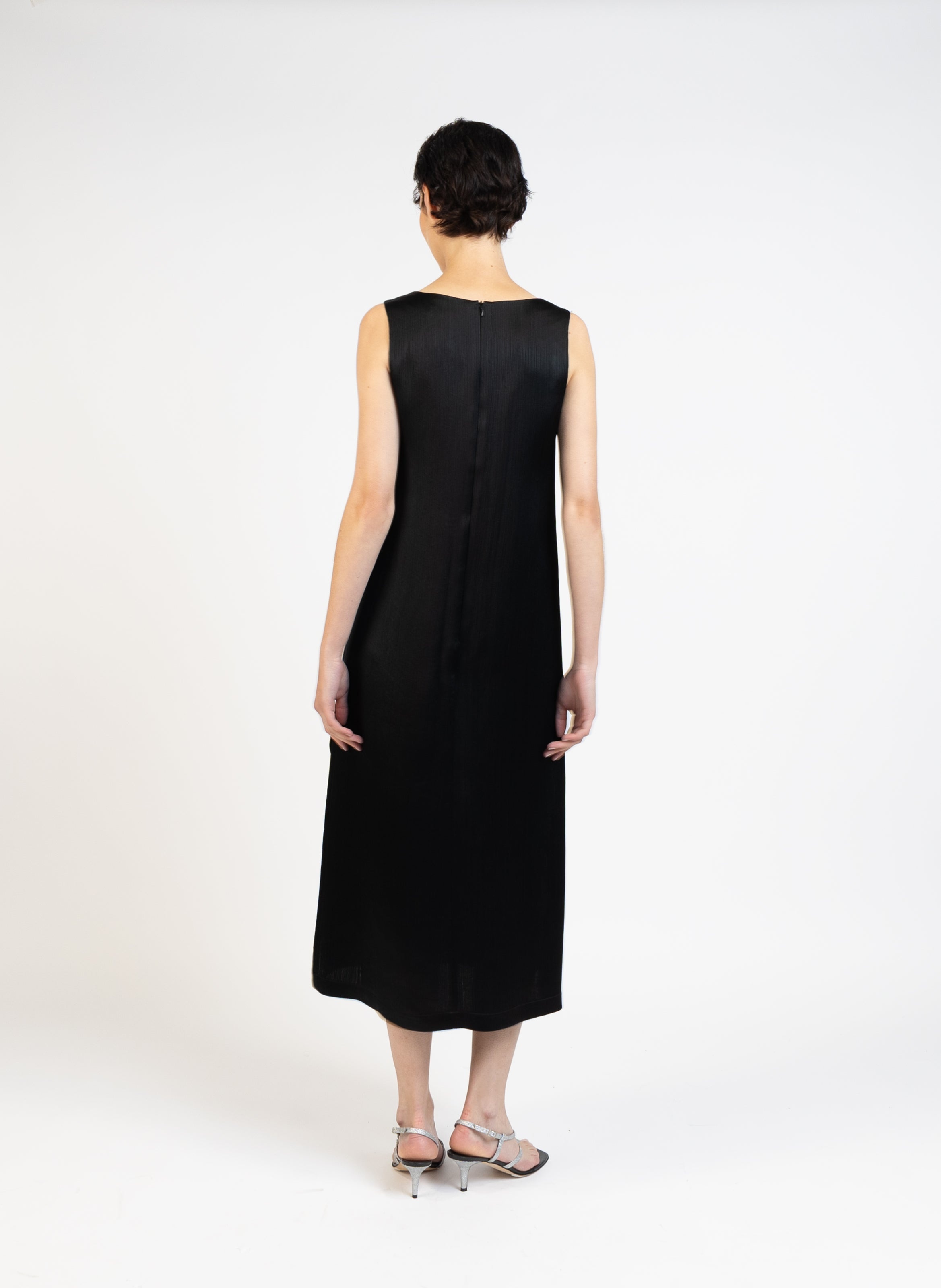 Sleeveless Maxi Dress/Textured Black - 5