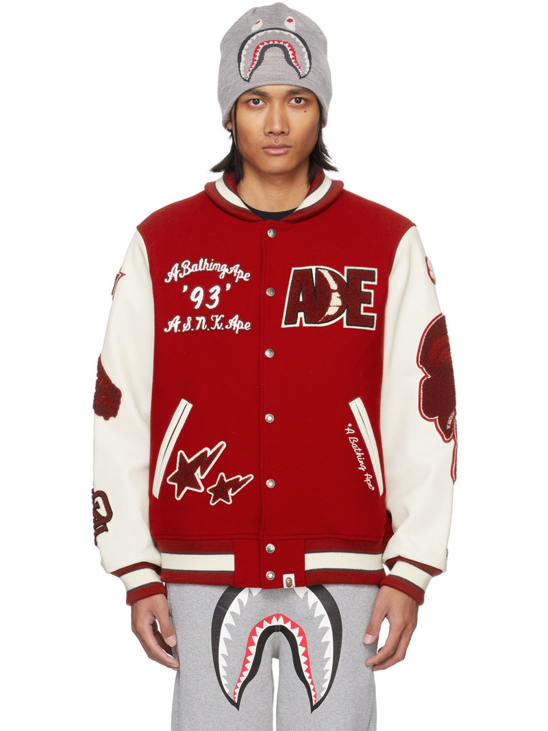 Red Multi Motif Bomber Jacket - 1