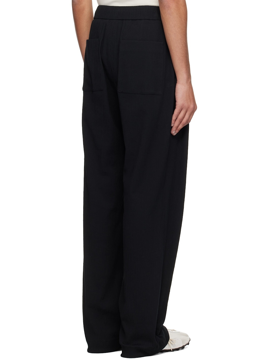 Black Crinkled Trousers - 3