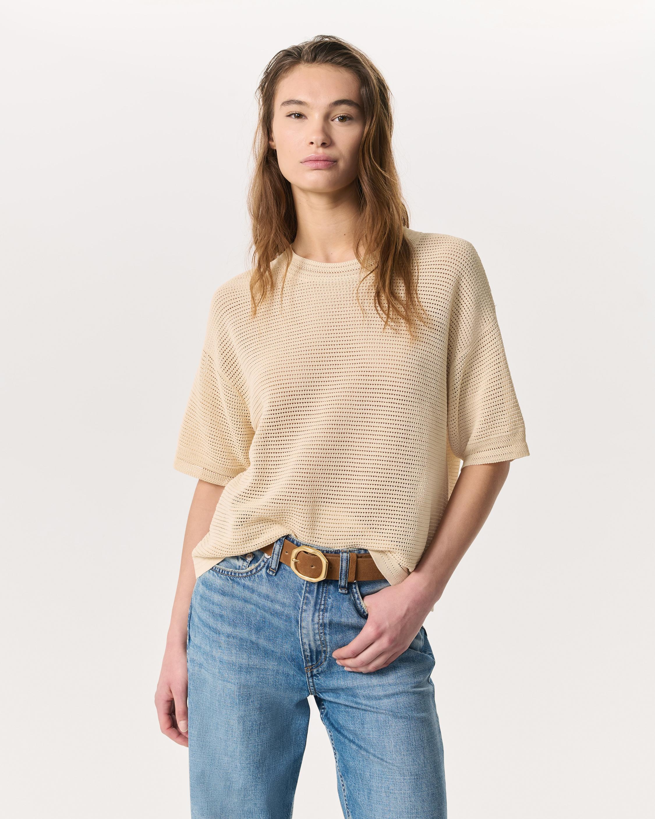 Zoey Oversized Open-Knit Tee - 2