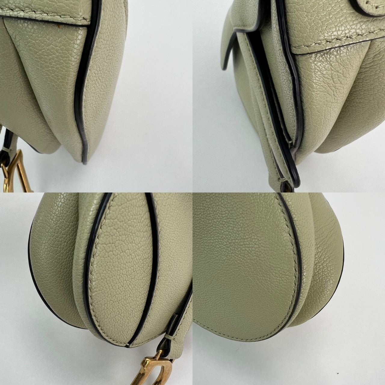 Christian Dior Goatskin Light Green Micro Saddle Bag with Strap - 5