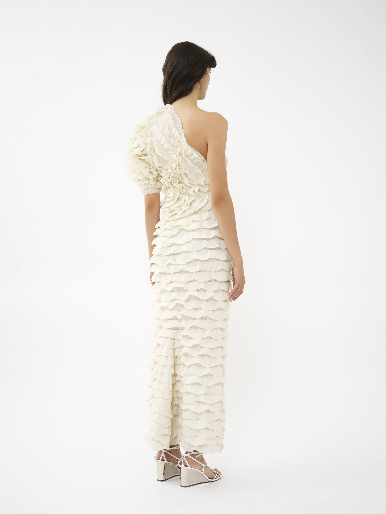 ONE-SHOULDER FITTED LONG DRESS - 5
