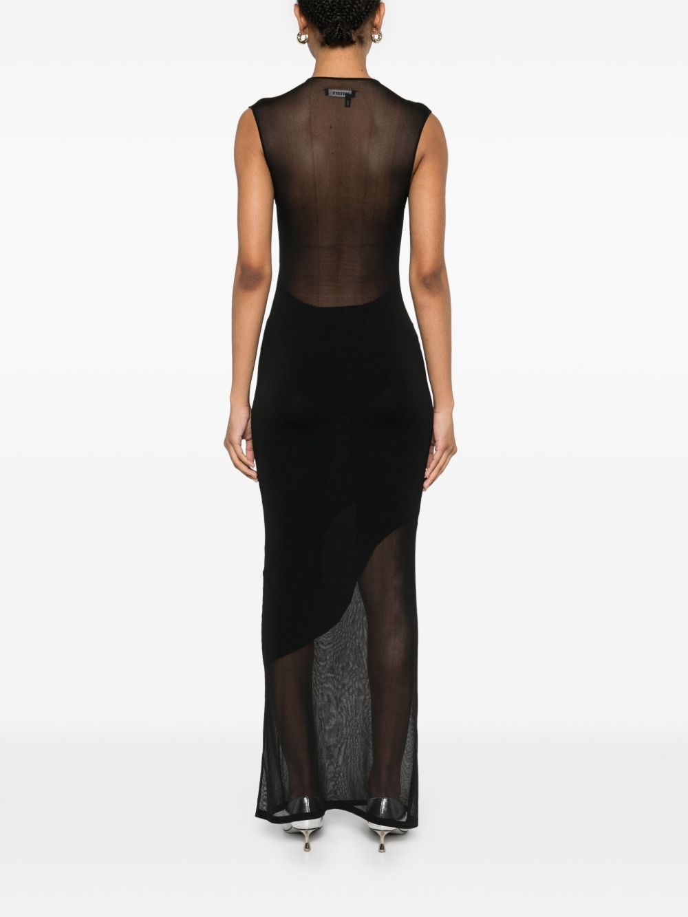 sheer knit maxi dress - 4