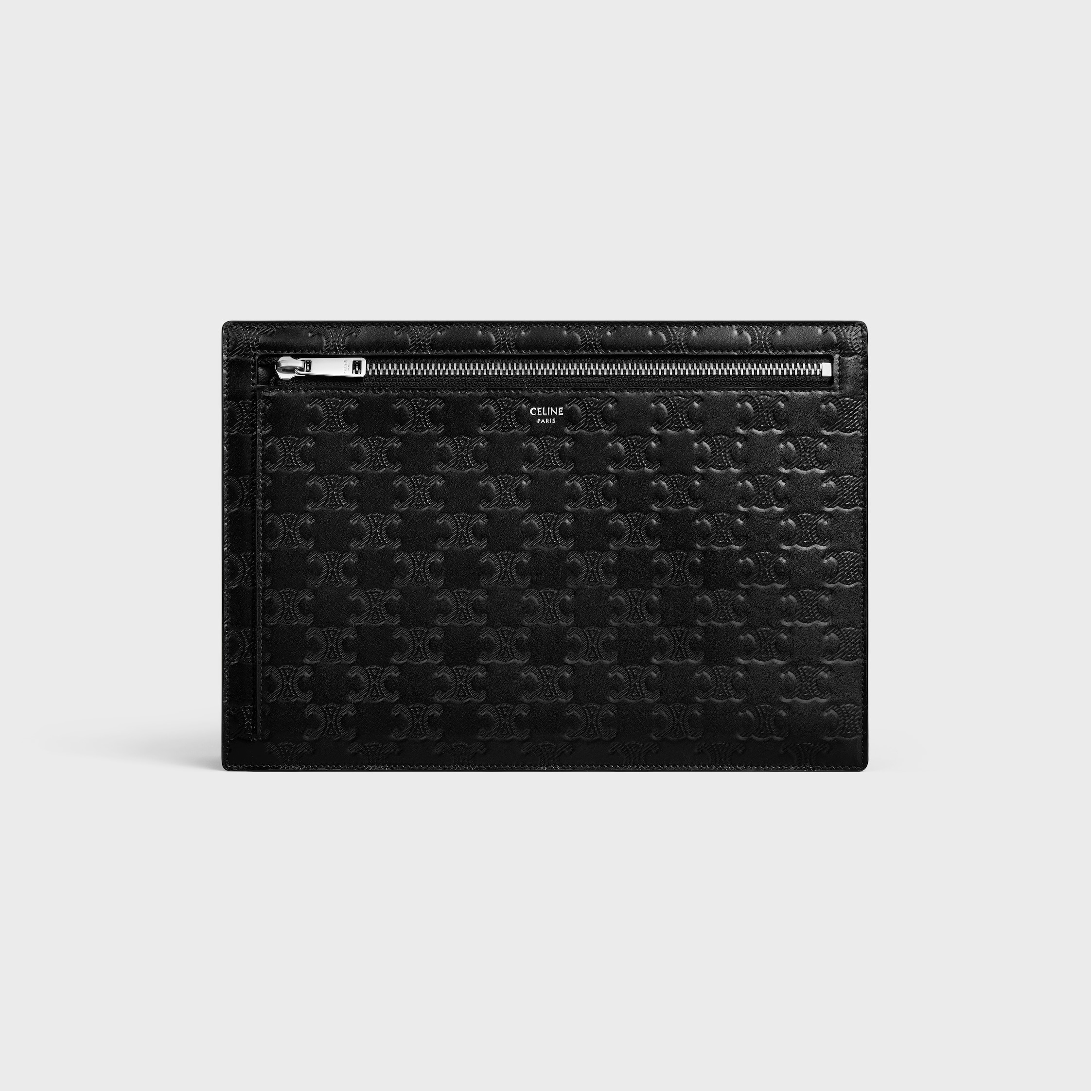 POUCH WITH STRAP IN Calfskin with triomphe embossed - 2