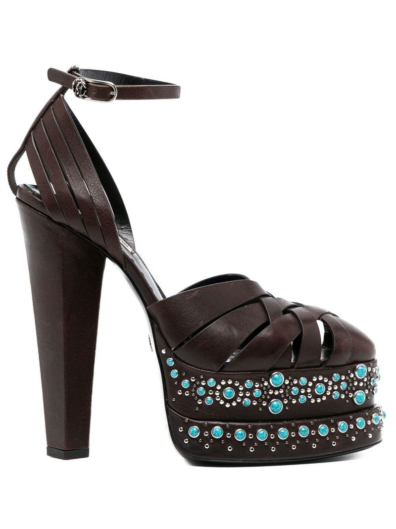 caged leather platform sandals 1