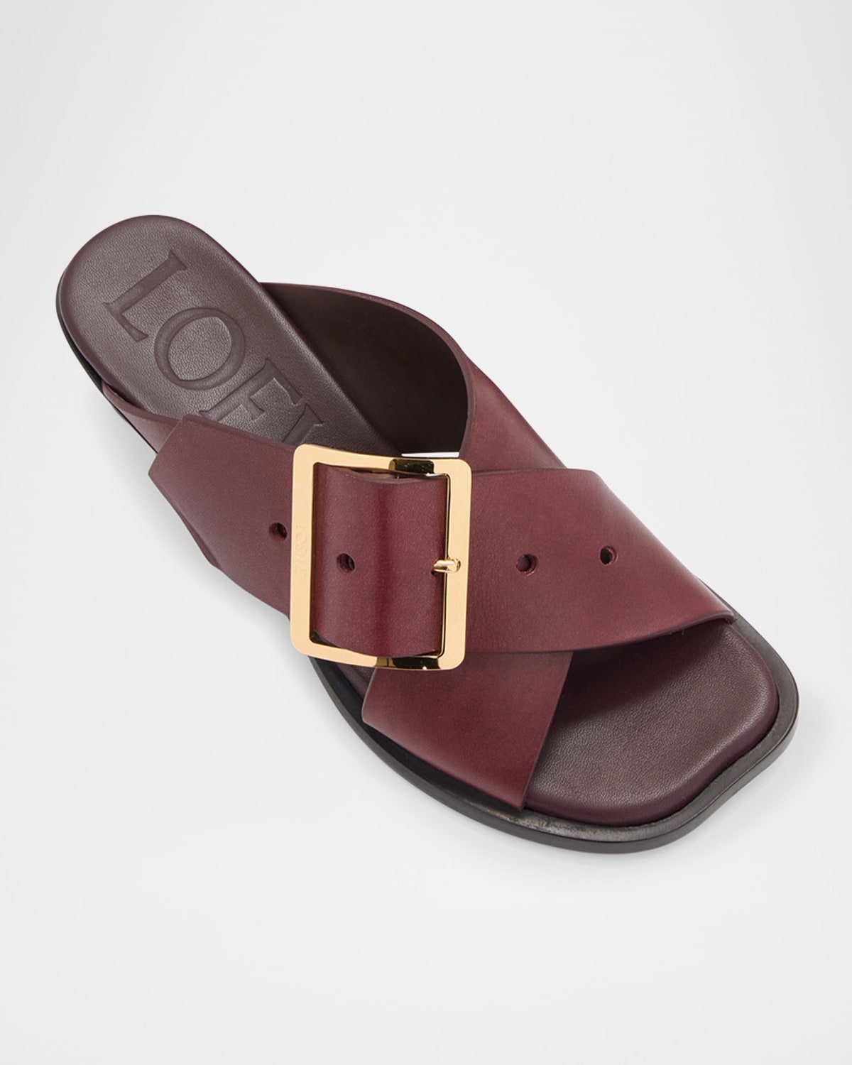 大人カジュアル◇ペタル ベルト Slide Sandal◇LOEWE LOEWE Petal Belt buckled leather slides | NET-A-PORTER