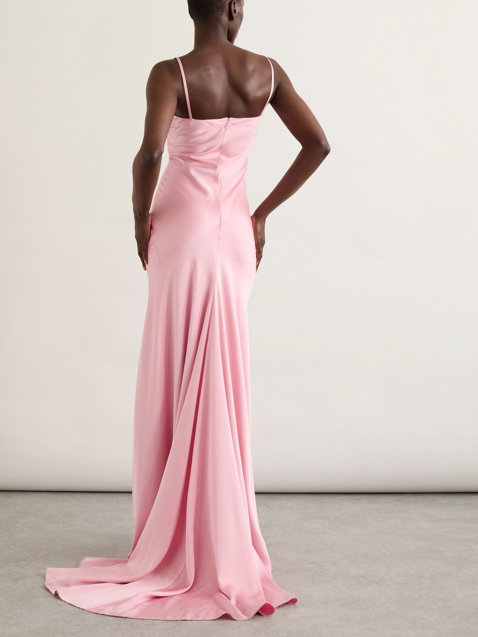 Silk-satin gown Pink - 3