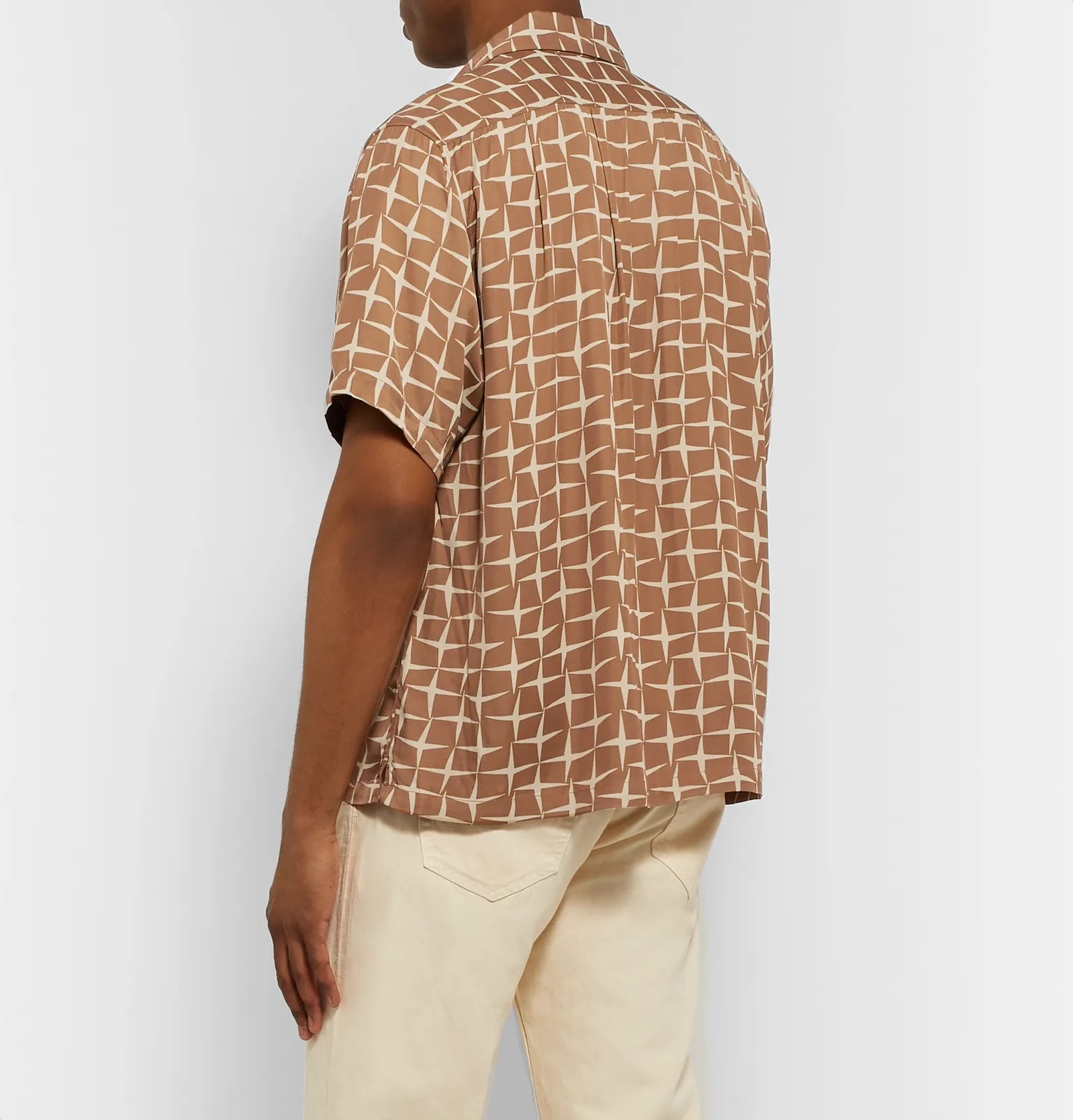 Camp-Collar Printed Twill Shirt - 3