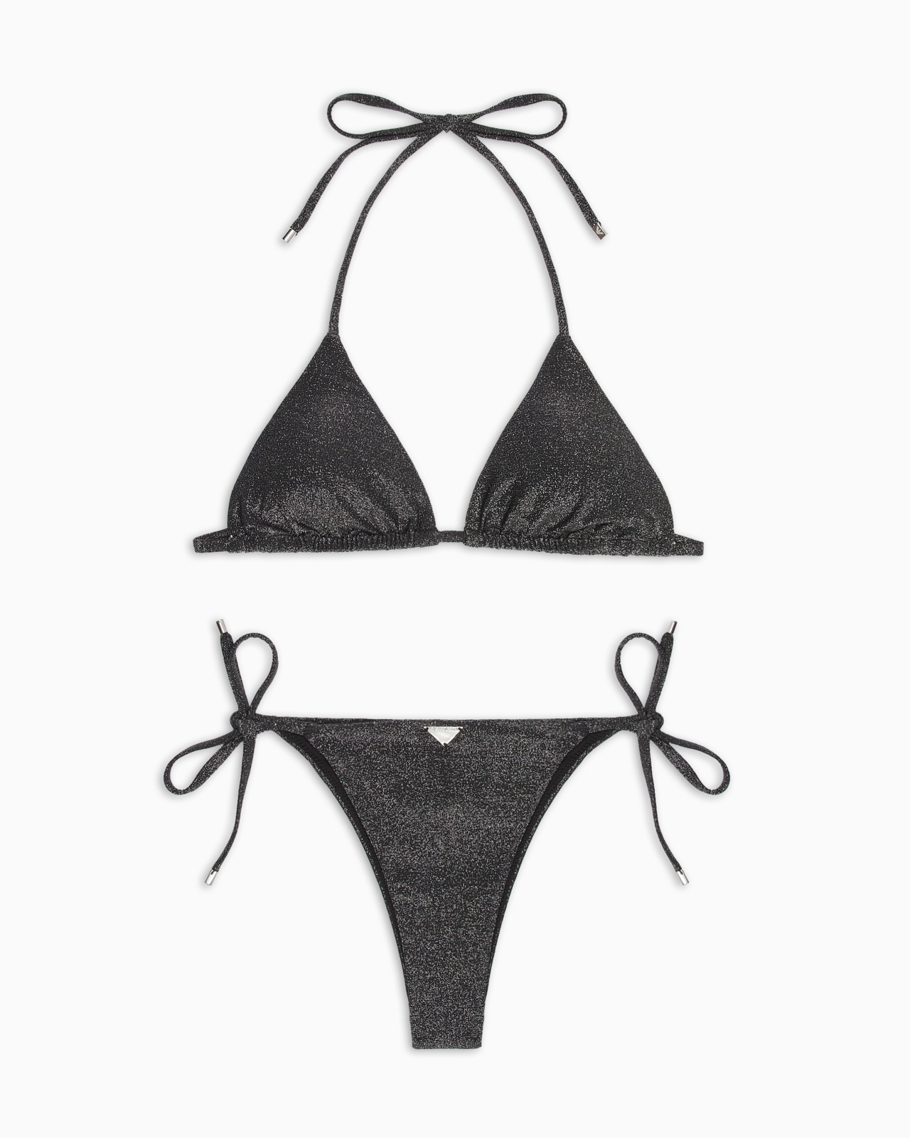PADDED, LUREX FABRIC TRIANGLE BIKINI - 1
