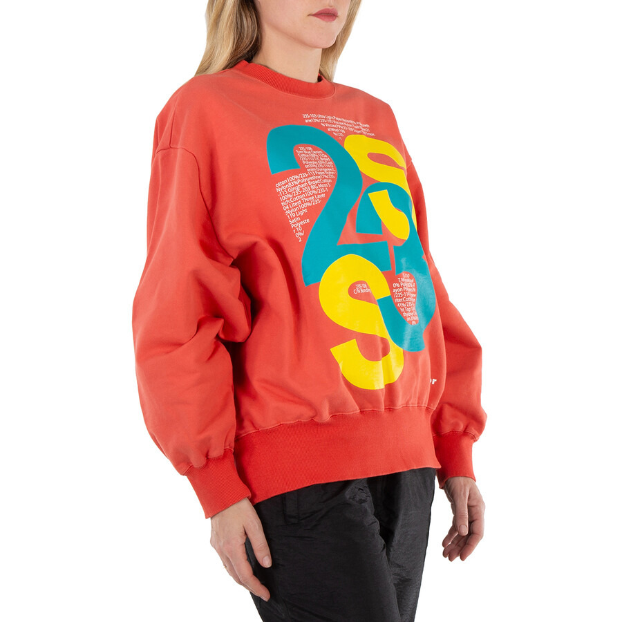 Kolor Ladies Dal Orange 23SS Logo Print Sweatshirt - 2