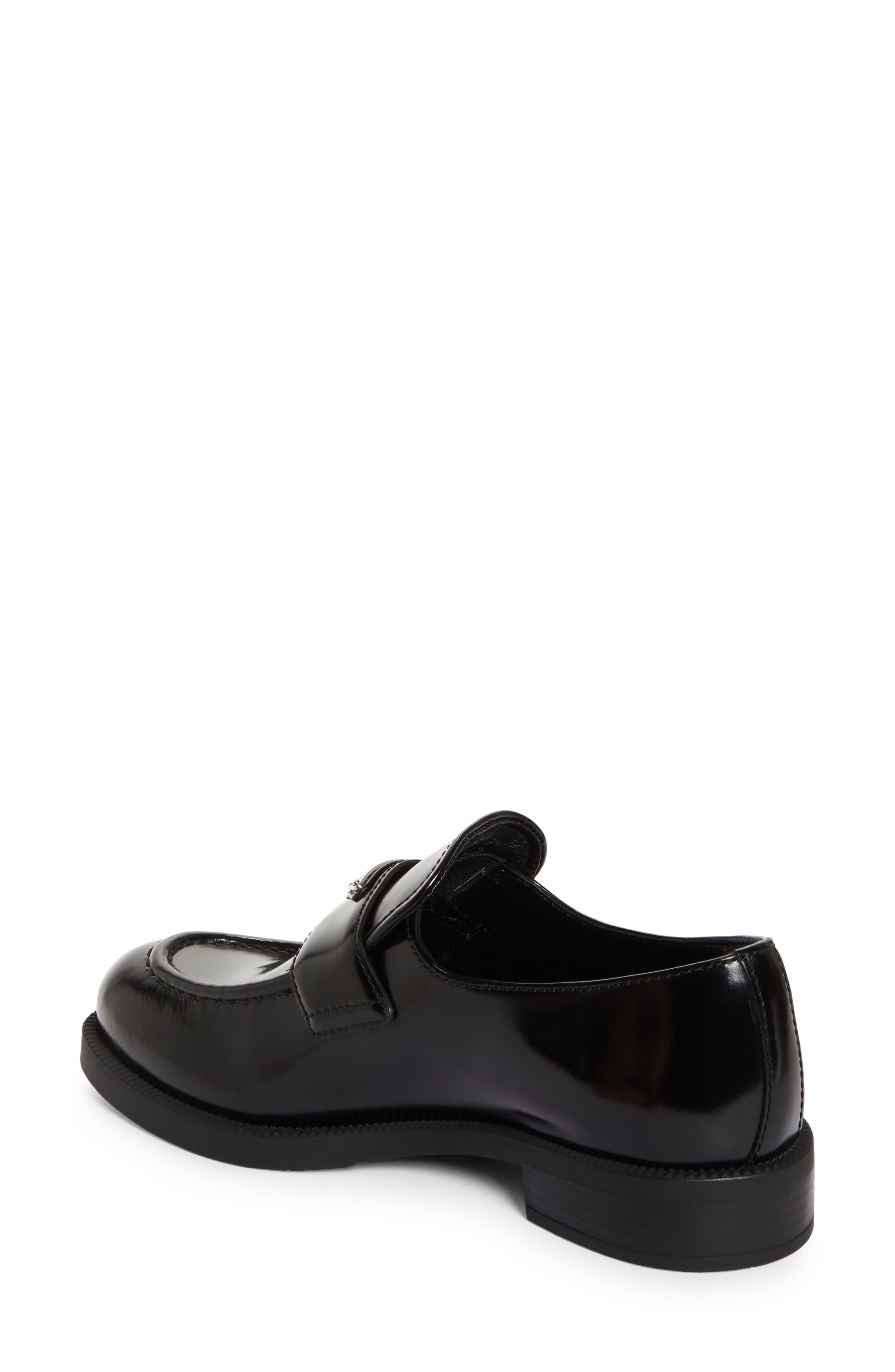 Prada Triangle Logo Patent Leather Loafer in Nero at Nordstrom - 2