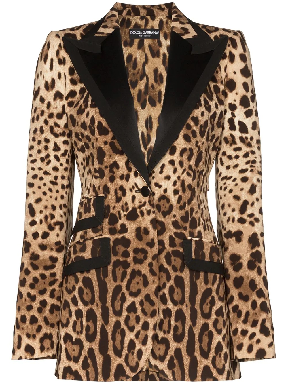 leopard print tailored blazer - 1