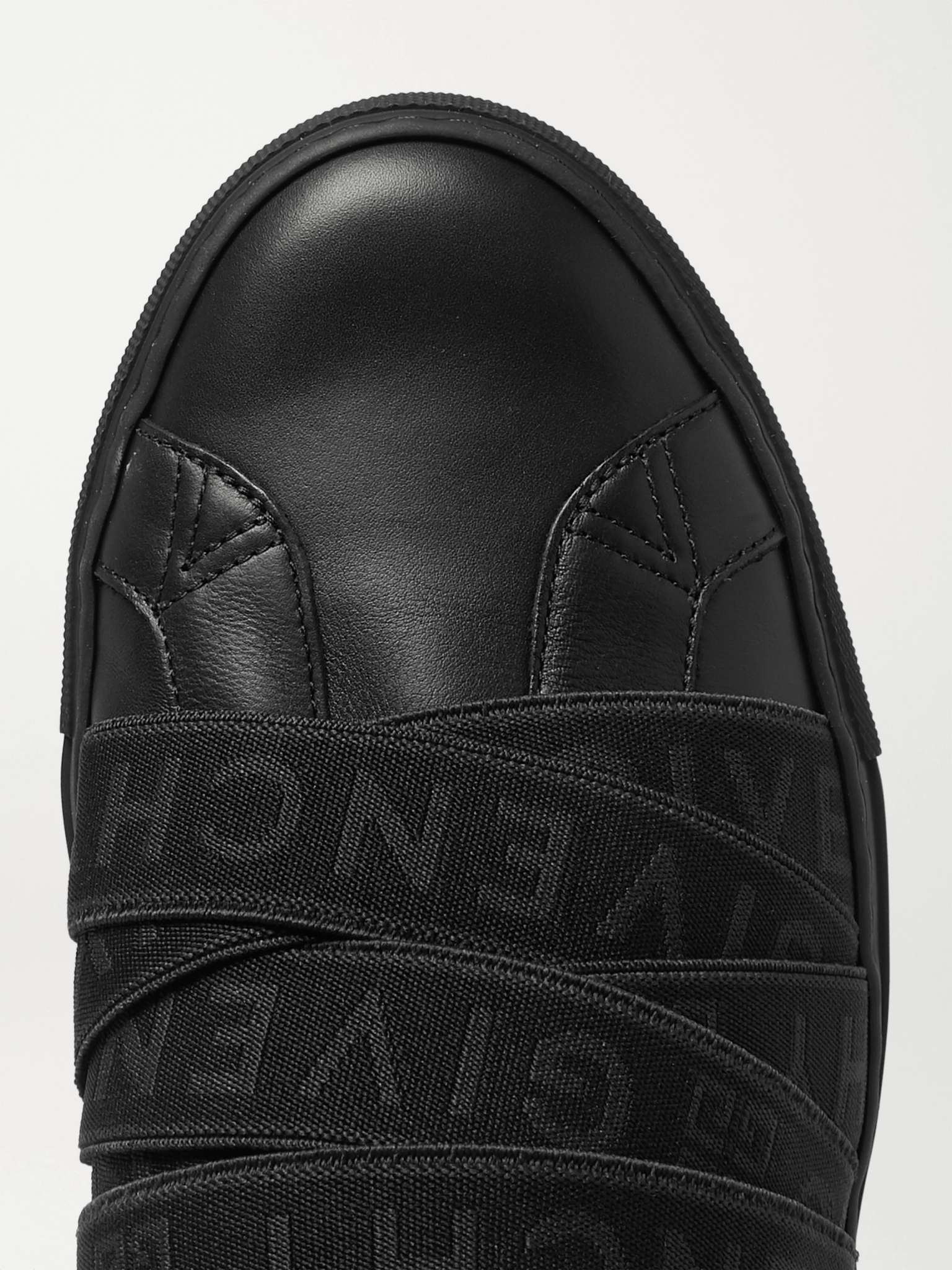 Urban Street Logo-Jacquard Leather Slip-On Sneakers - 6