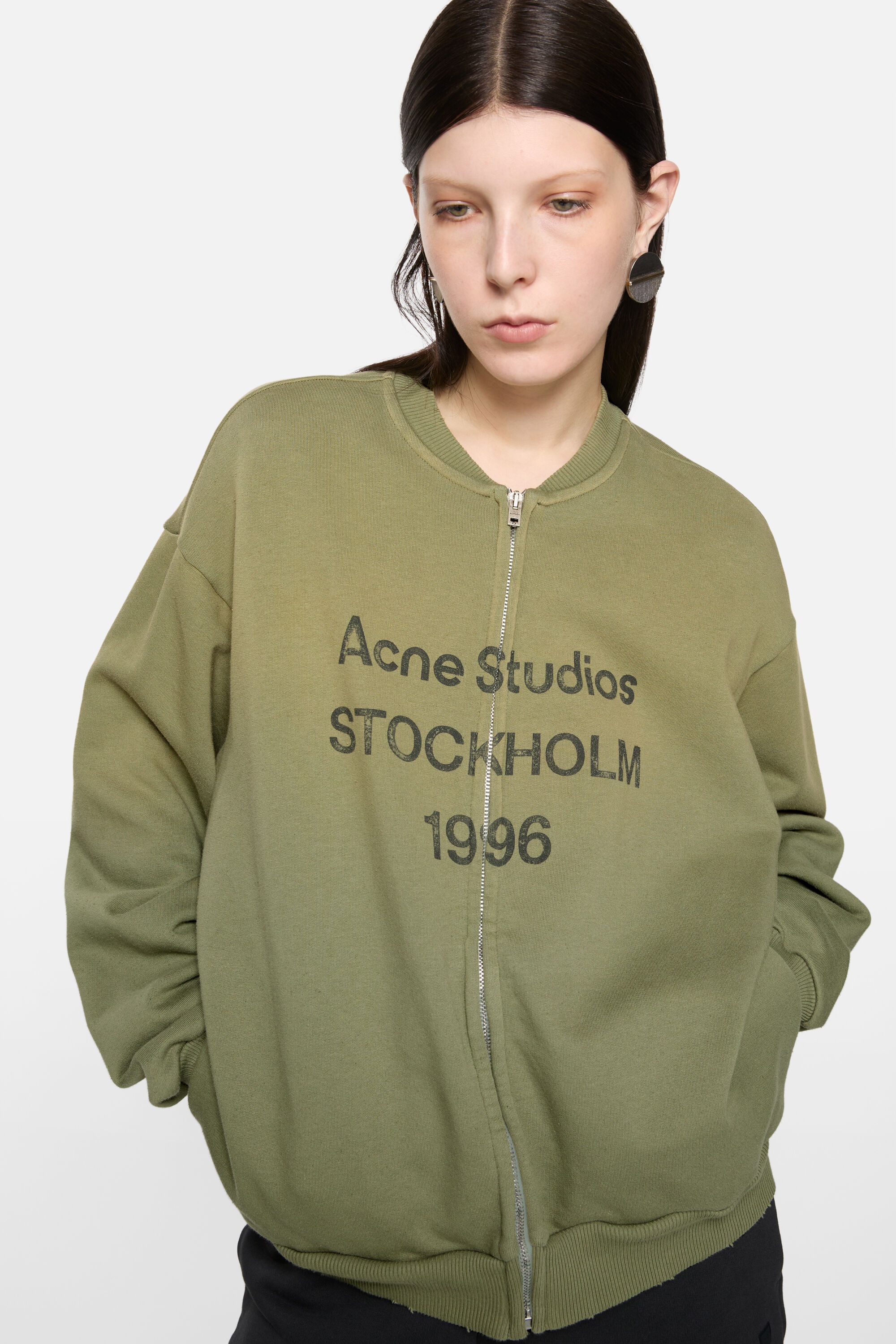 Zip-up cardigan - Olive green - 4