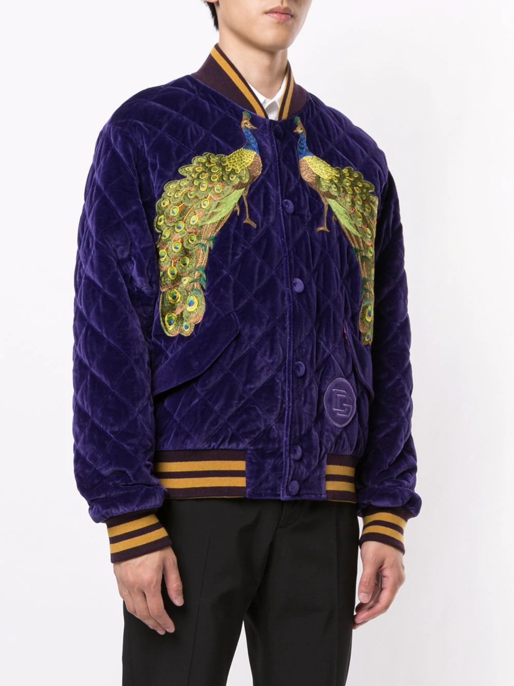 Peacock velvet-effect bomber jacket - 3