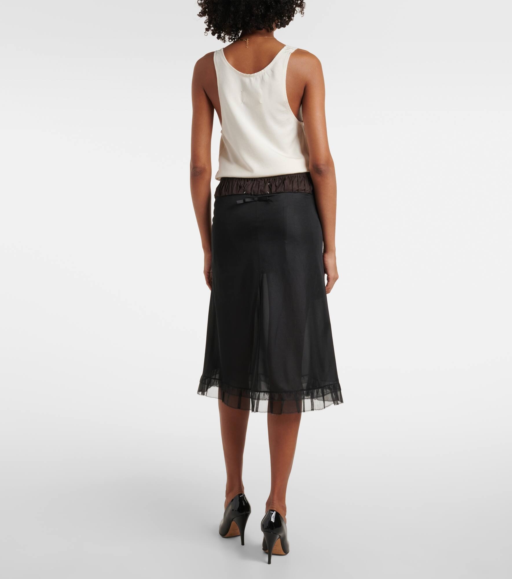Semi-sheer midi skirt - 3