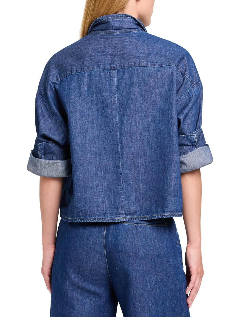 Women's Tie One On Denim Shirt - Dark Stone 5