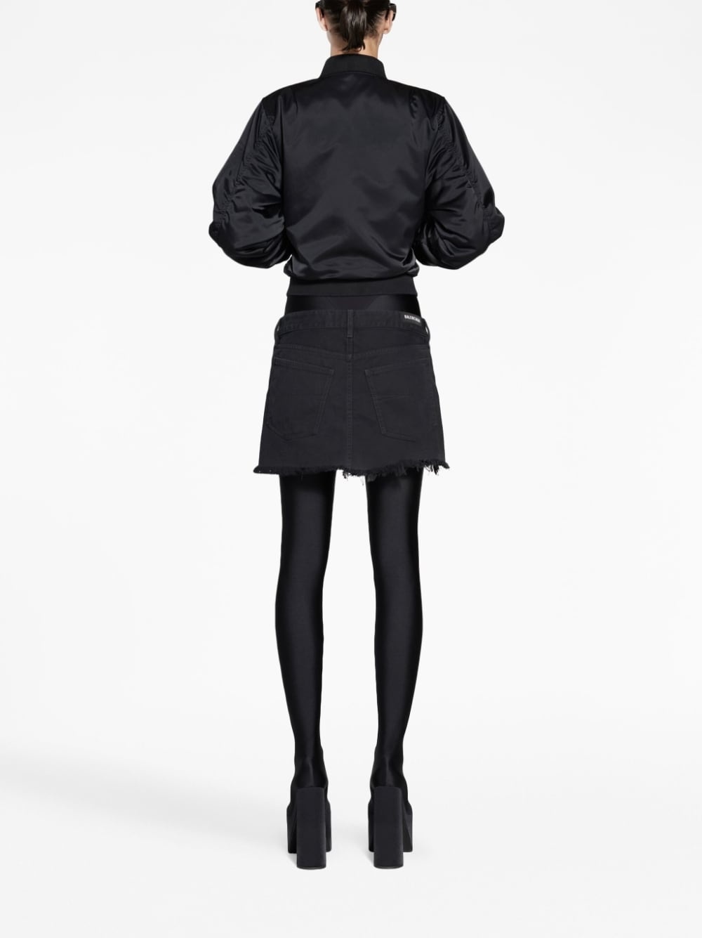 frayed denim miniskirt - 5