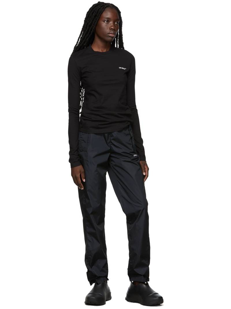 Off-White Black Stamp Logo Ribbed Crop T-Shirt outlook