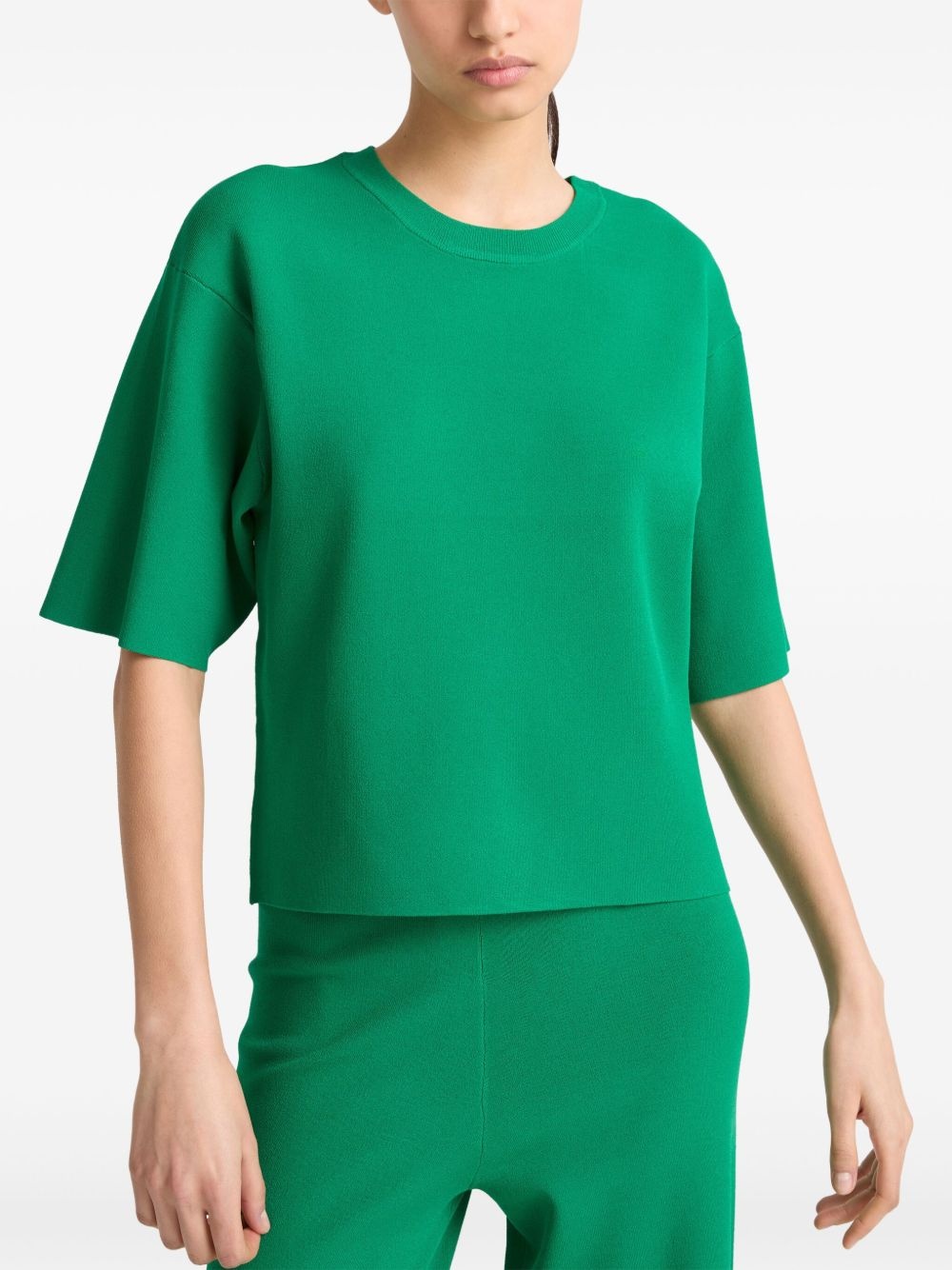 knitted cropped T-shirt - 4