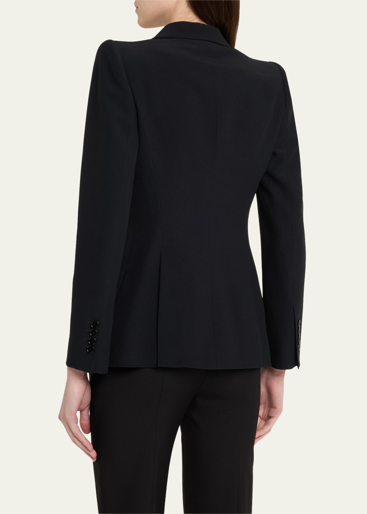Crystal Rose Embroidered Single-Breasted Blazer - 3
