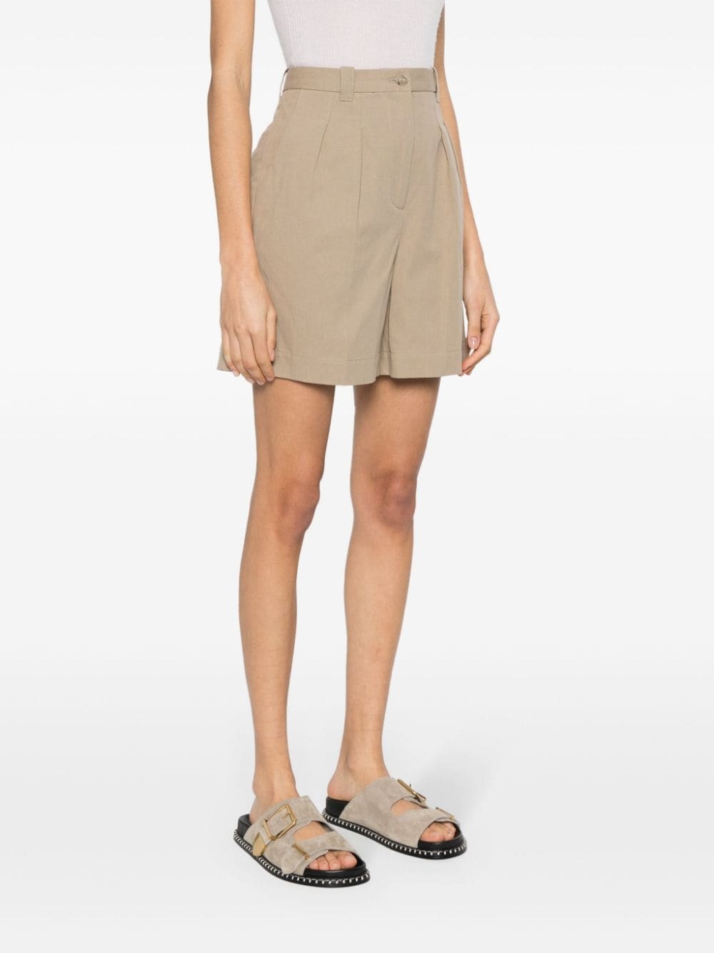 poplin cotton-blend shorts - 3