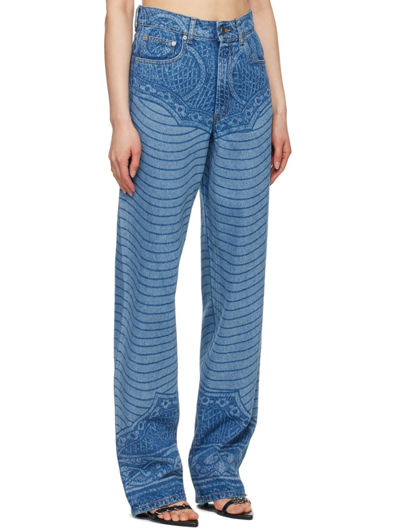 Blue Laser Printed Jeans 2