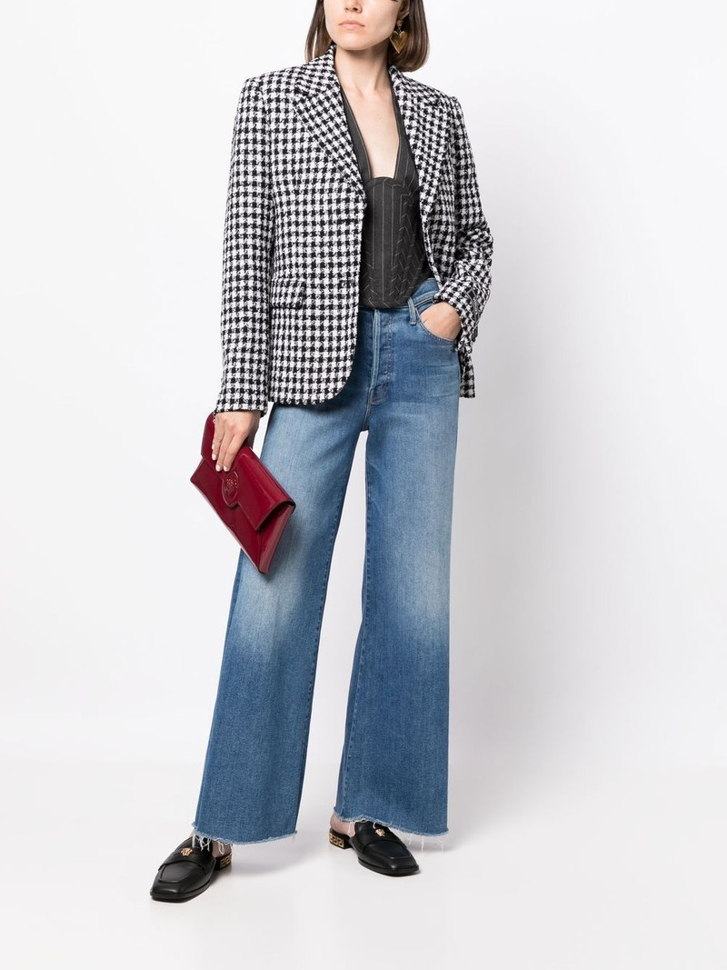 VERSACE dogtooth single-breasted tweed blazer outlook