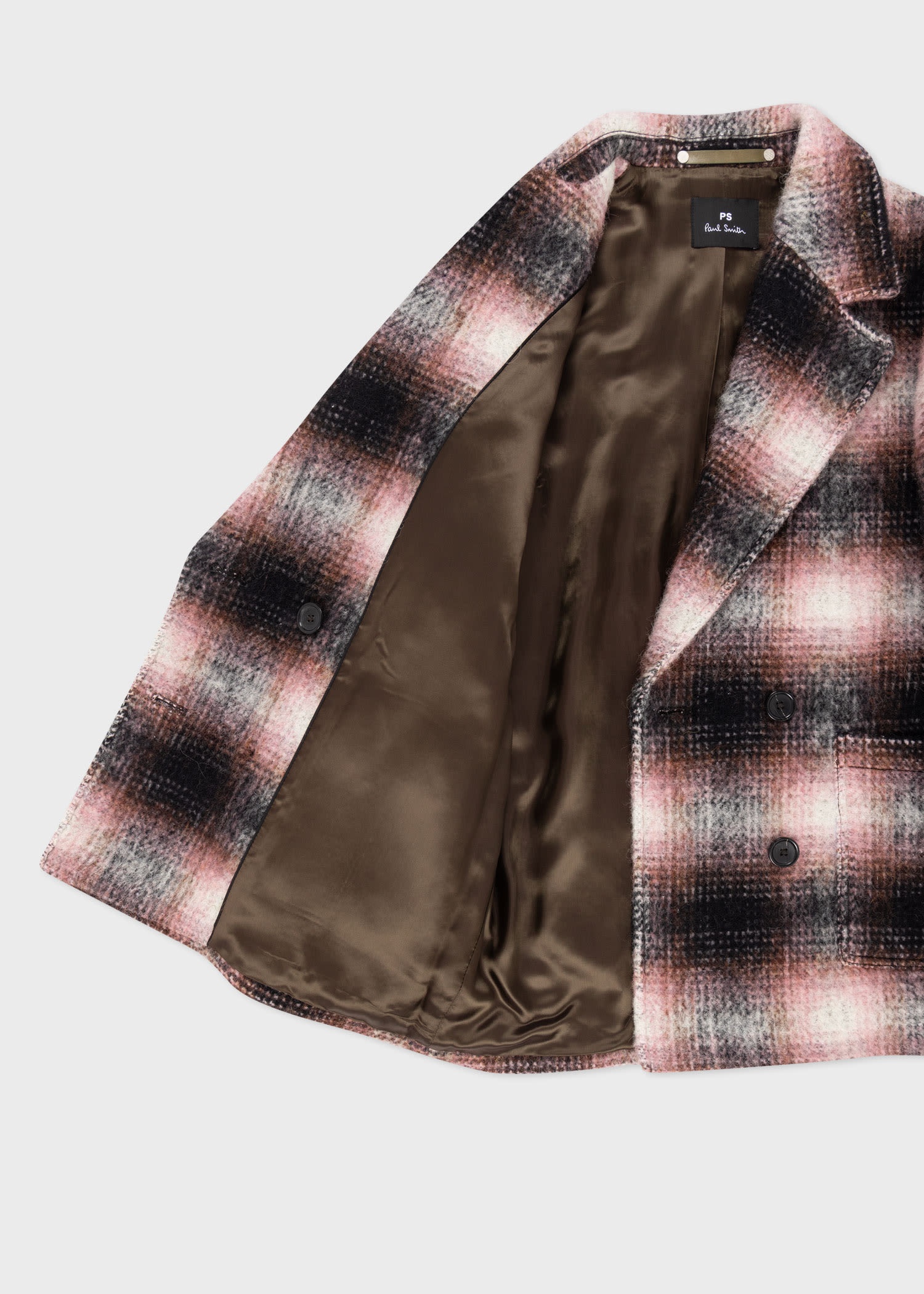 Pink Check Pea Coat - 4